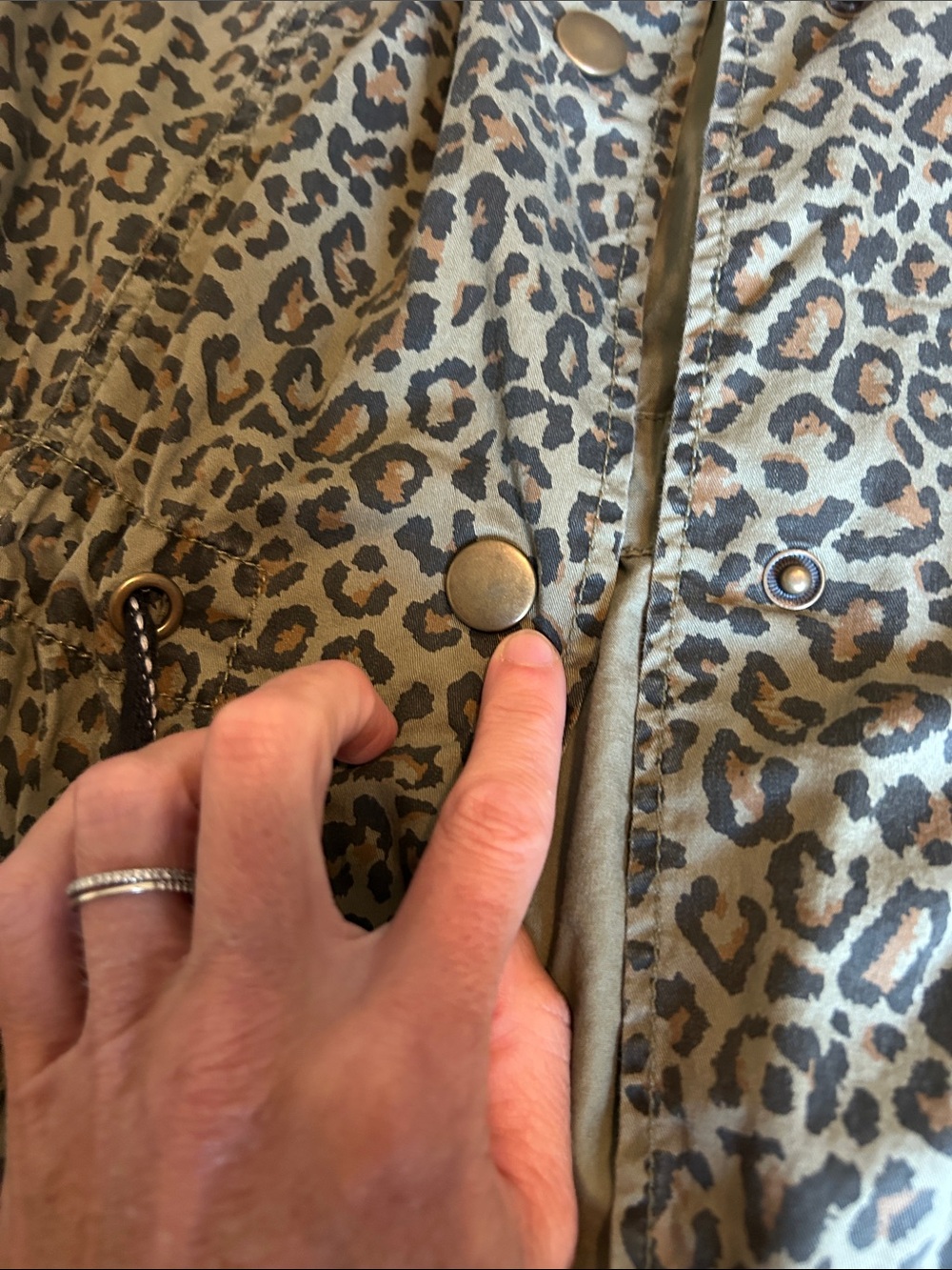 Maurices Leopard-Print Utility Jacket in Olive and Tan - Picture 4 of 5